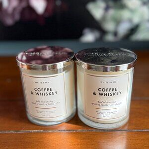 NEW 2-Pc COFFEE & WHISKEY Single Wick Candles Bath and Body Works
